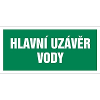 Značka Hlavní uzávěr vody, samolepicí fólie, 100 × 210 mm